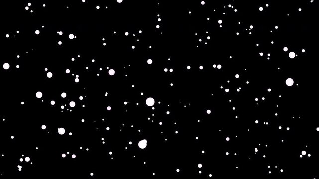 4K Straight Down Snowfall Overlay with Blurred Sphere Particles &ndash; Vertical Falling Snow &ndash; Winter Background &ndash; Transparent ProRes 4444 Alpha Video Effect