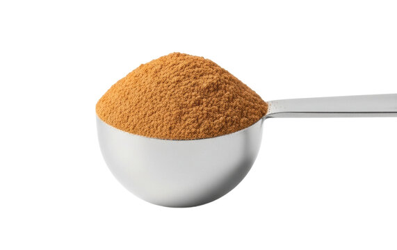 Measuring brown sugar for baking kitchen food isolated on transparent background