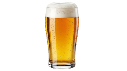 Refreshing beer with condensation for summer vibes