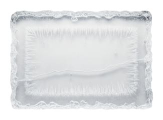 Ice block display food bright environment isolated on transparent background