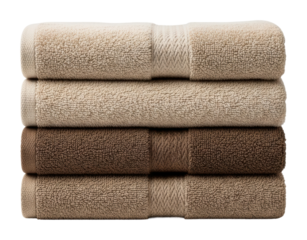 Organizing soft cotton towels for home decor bathroom clean aesthetics isolated on transparent background