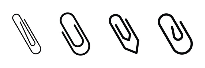Paperclip vector symbol. Paper clip attachment icon illustration. Paperclip design icon. Vector illustration on white background of paperclip.