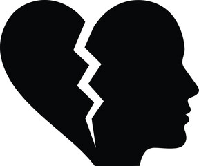 Broken heart silhouette grief sadness relationship loss