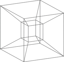 Wireframe Projection of a Tesseract Hypercube