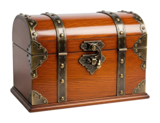 Treasure chest display home office wooden furniture cozy isolated on transparent background