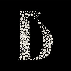 Capital Letters D of English alphabet. luxury and elegant font glamour french style