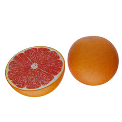 grapefruit on white background