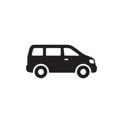 Minimal Van Icon – Vector Minivan or Transport Vehicle Symbol