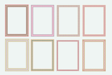 Festive printable frame border text box design with gift ornament collection