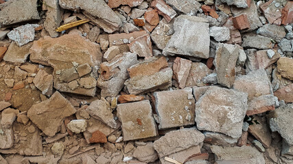 construction debris made of stones and bricks
