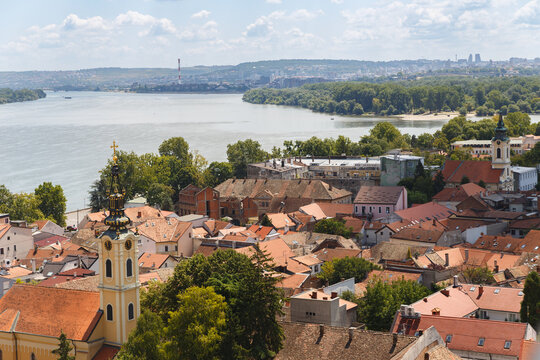 
Panoramic View from Gardos Tower of Belgrade, Serbia, Overlooking the Danube River
