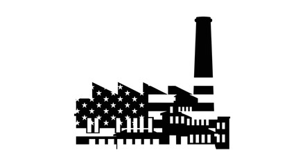Obraz premium American factory illustration patriotic manufacturing industry