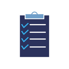 Checklist Clipboard Icon – Task Completion Check Marks on Transparent Background