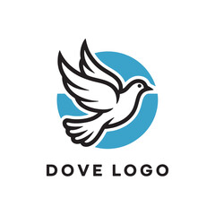Obraz premium Elegant dove bird peace symbol logo