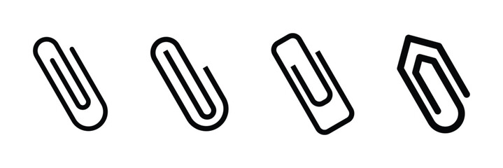 Paperclip icon for graphic design projects. Paper clip icon. Binder clip icon vector. Office icon in flat design. Vector illustration. EPS 10