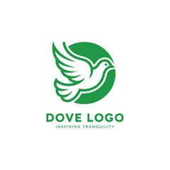 Fototapeta premium Elegant dove bird peace symbol logo