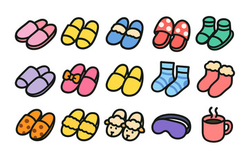 Colorful cartoon slippers collection: cozy designs with fun patterns and accessories