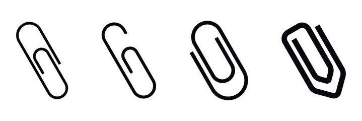 Paper clip vector icon set illustration isolated on white background