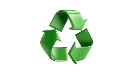 Obraz premium Green recycling symbol isolated on transparent background