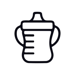 baby icon-black and white vector design 