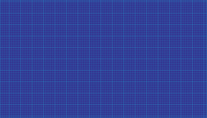 A geometric grid with blue marker cells on a blue background. A blank graph paper template for educational projects, architectural sketches, engineering, and mathematical drawings.