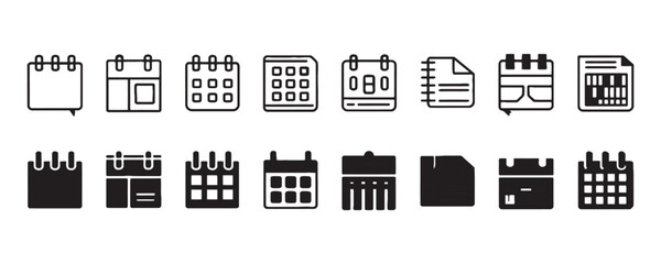 Get organized with this modern calendar icon set for scheduling, reminders, and appointments that boost productivity and planning skills now