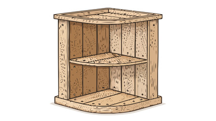 Charming corner shelf crafted from rustic wood, perfect for adding a touch of country style storage to any home or office, inviting warmth and organization