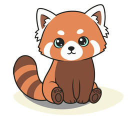 Obraz premium A flat design digital illustration of an adorable orange-and-cream tabby kitten. The cat has large turquoise eyes, wears a bell necklace, and is posing waving. The background is a pastel yellow circle