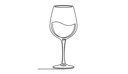 Elegant champagne flute with liquid silhouette a minimalist line art illustration for celebrations toasts and festive occasions perfect for design and creative projects silhouette