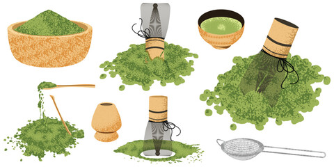 Matcha Tea Powder Preparation Tools and Ceremony Set