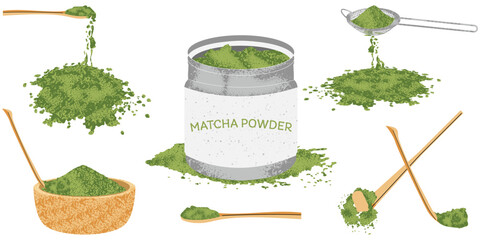 Matcha Powder Preparation Tools and Ingredient Collection Set
