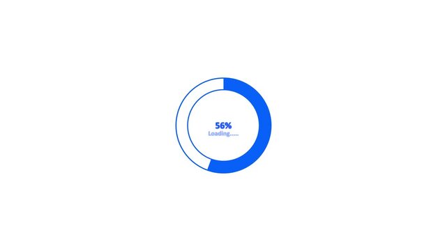 Digital new circle loading icon with looped animation on black background. 0 to 80 % circle loading animation. Animated on pie chart video with 80 percent element icon.