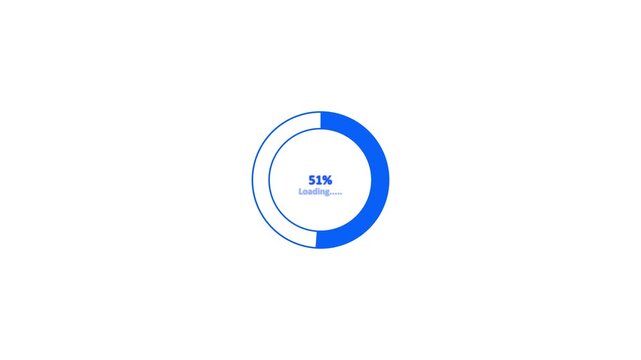Digital new circle loading icon with looped animation on black background. 0 to 70 % circle loading animation. Animated on pie chart video with 70 percent element icon.