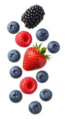 assorted mixed berries floating png isolated © Viv