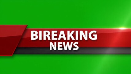 Dynamic red and black lower third graphic element over green, perfect for modern broadcast design and vibrant motion graphics projects now!