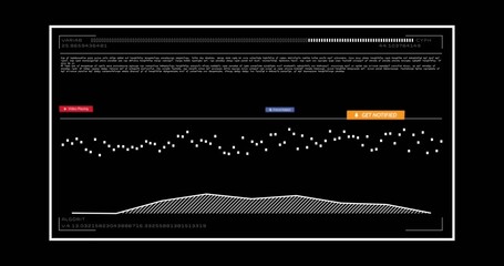 Displaying white frame on black showing status bar hatched chart orange GET NOTIFIED button