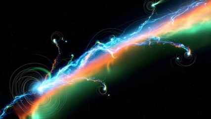Cosmic energy stream vibrant nebula explosion celestial light trails abstract space phenomenon video - Powered by Adobe
