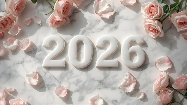 2026: 3D colorful alphabet letters and numbers fridge magnets for new year celebration and business design