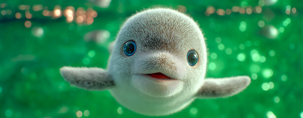 可愛いイルカのキャラクター