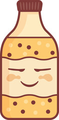 Cute cartoon smiling soda bottle illustration, vector
