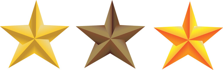 3D Golden star symbol for Christmas tree topper decoration christmas 