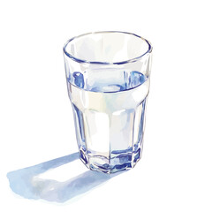 An Elegant glass water glass painting design collection, Hand-painted watercolor style, vectorized, vector set available in EPS, Simple design, EPS format set