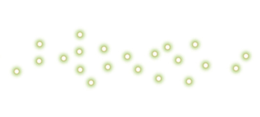 Vector Christmas Lights Garland on Transparent Background. Christmas decoration, LED lam New year light effect elements for banner, poster, flyer and xmas card. Twiliggreen drops on a white background