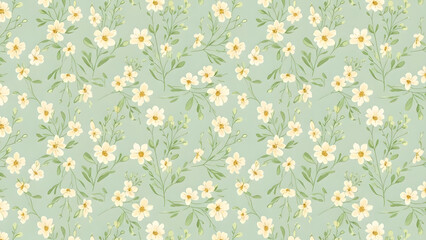 Obraz premium Floral seamless pattern with daisies delicate botanical vector illustration for textile and wallpape