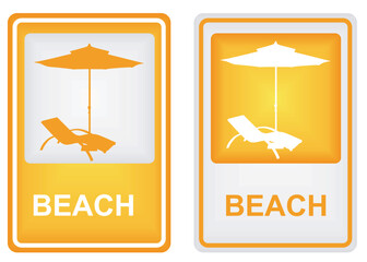 Road sign beach. vector illustration	
