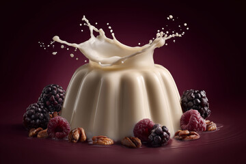 Panna Cotta Splash with Berries