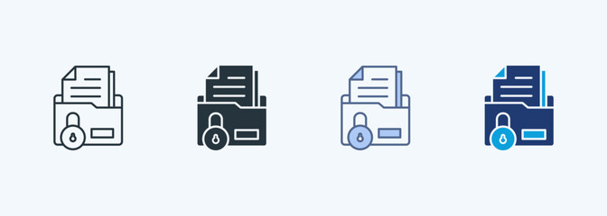 Confidential Folder Multiple Style Icon Collection