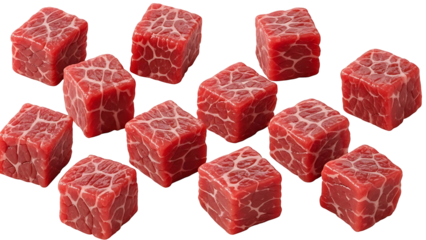 Delicious cubed beef steaks ready for grilling