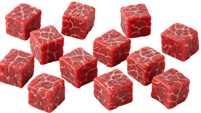 Delicious cubed beef steaks ready for grilling
