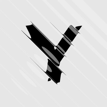 Refraction and Distortion letter. Glass Effect minimal illustration. Abstract sign, symbol for promotional poster, music poster, sale banner, brochure or logo for your brand. Eps10 vector.